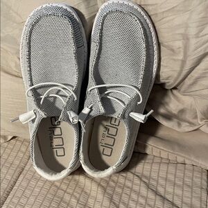 Hey Dude Light Gray Wendy Size 9 Casual Shoes